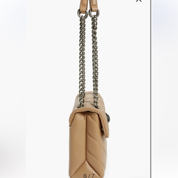 NEW Kurt Geiger Kensington X Quilted Leather Shoulder Bag tan - Picture 3 of 15